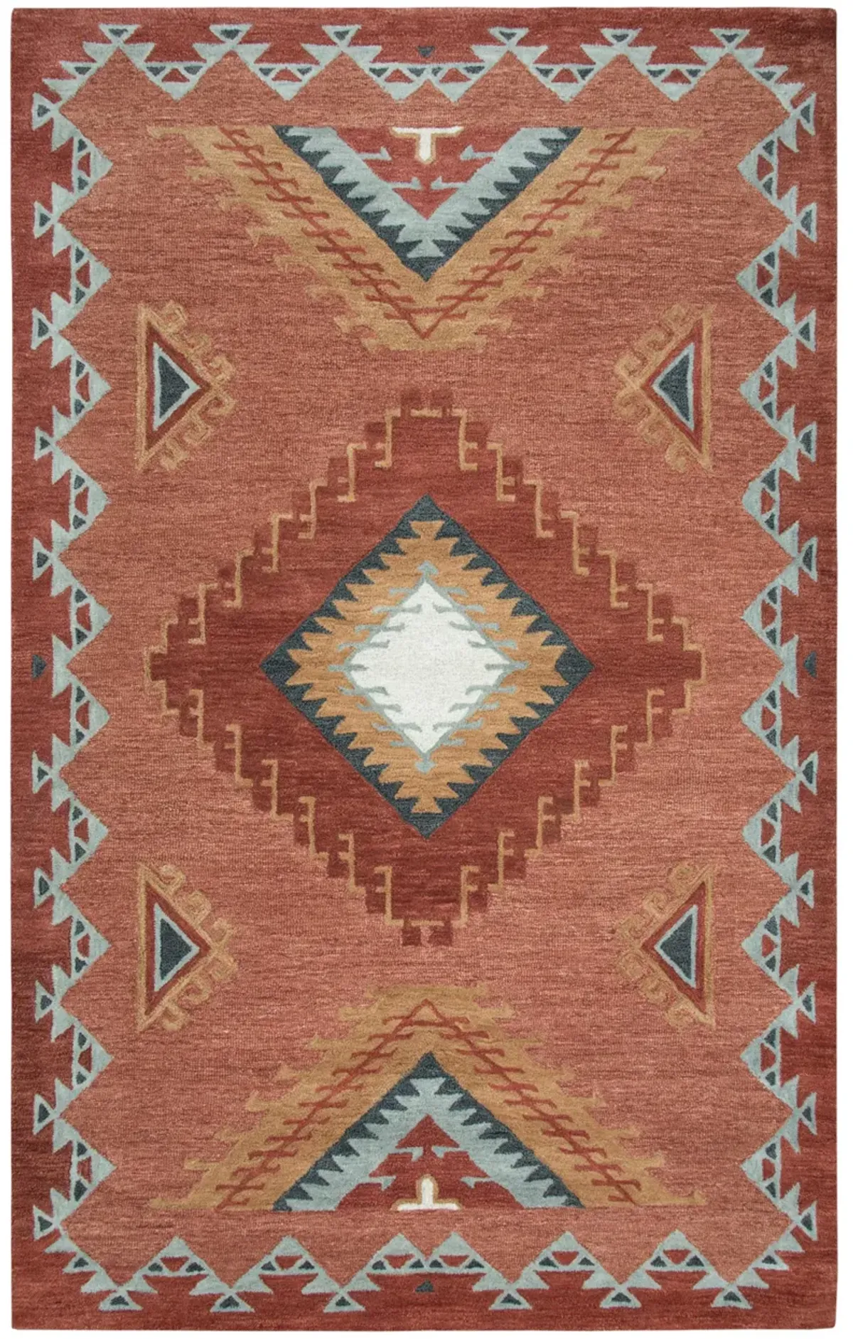 Mesa Rust Southwest/Tribal Wool 8' x 11' Rectangle Rug