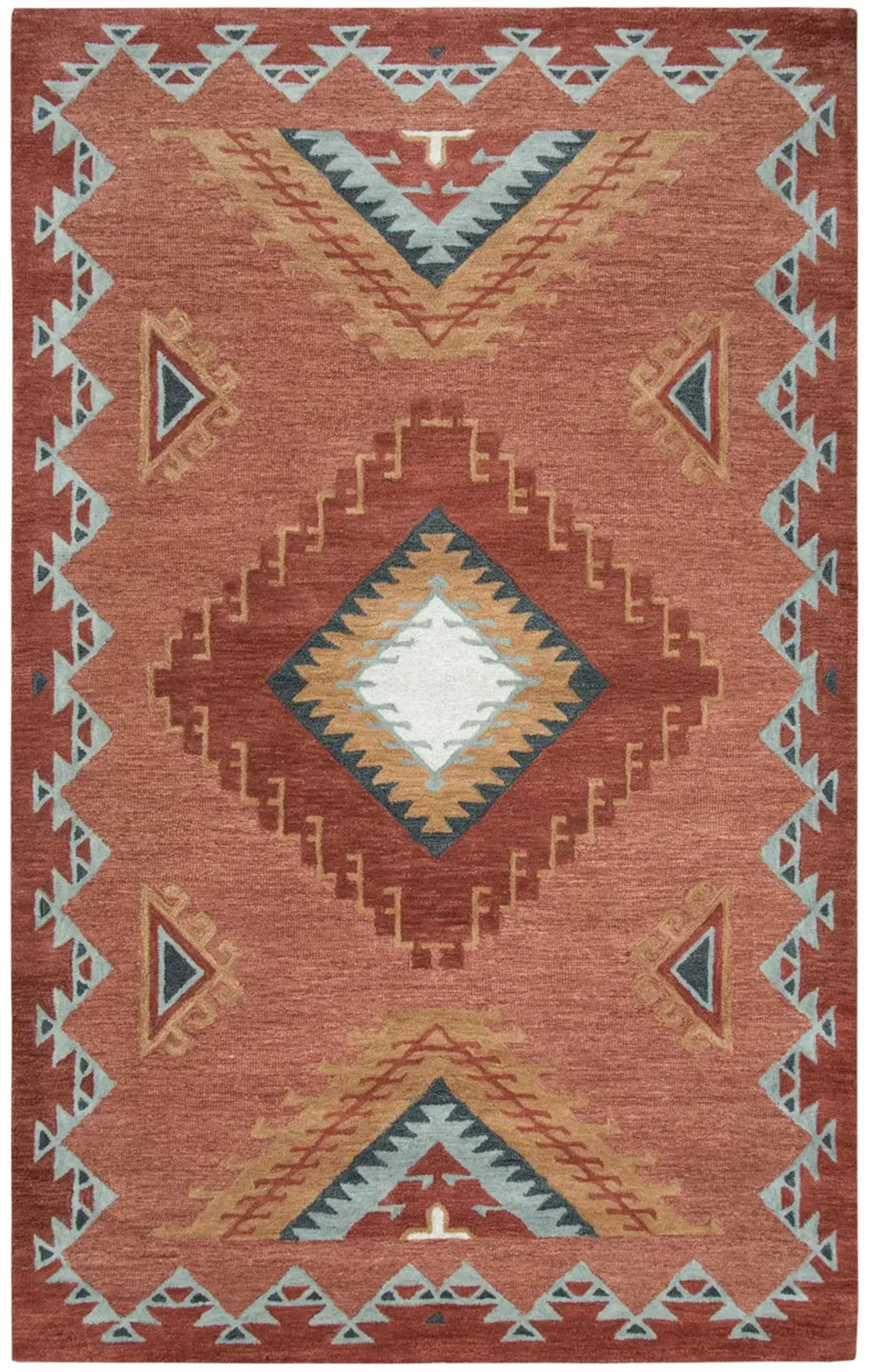 Mesa Rust Southwest/Tribal Wool 8' x 11' Rectangle Rug