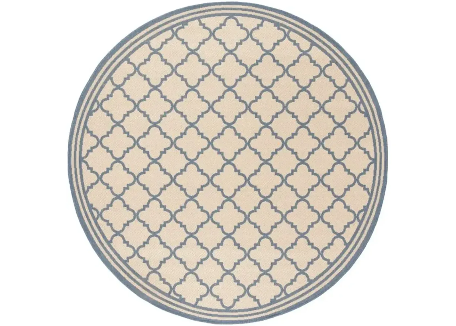 LINDEN 121 Collection LND121N-6R Cream / Blue 6'-7" X 6'-7" Round