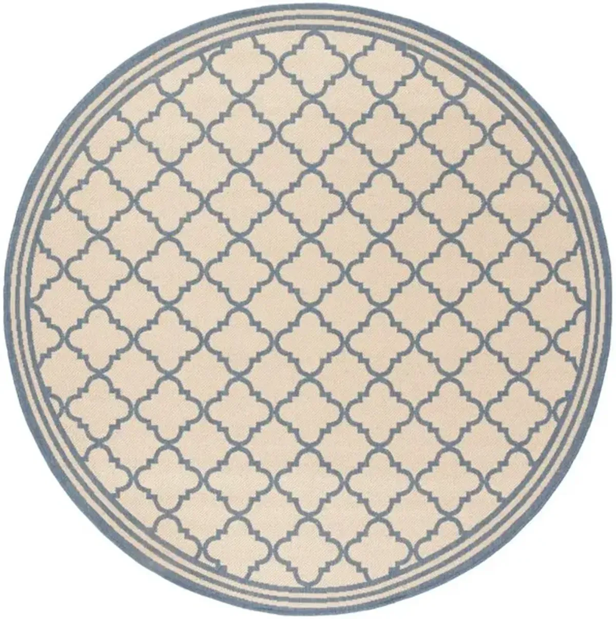 LINDEN 121 Collection LND121N-6R Cream / Blue 6'-7" X 6'-7" Round