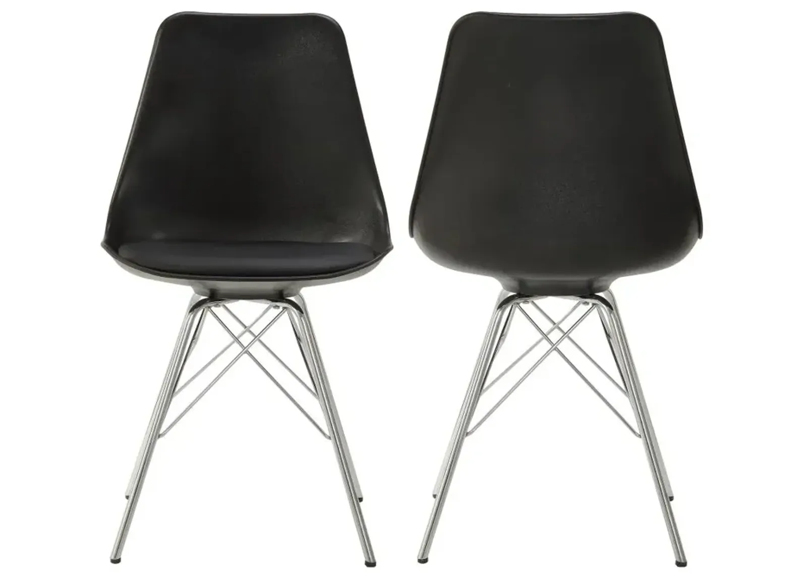 Leitrim Armless Dining Chairs Black And Chrome (Set of 2)