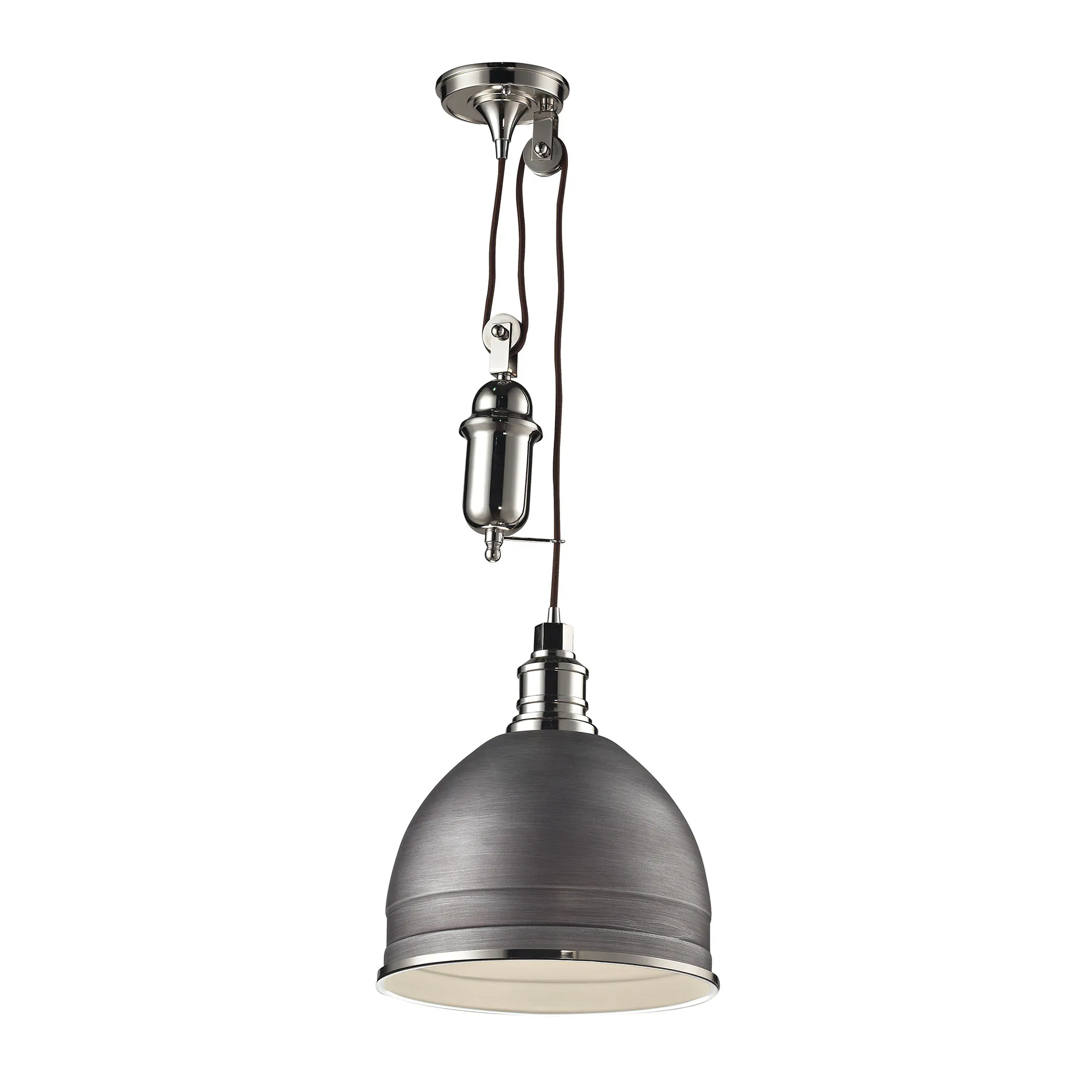 Carolton 12" Wide 1-Light Mini Pendant - Polished Nickel