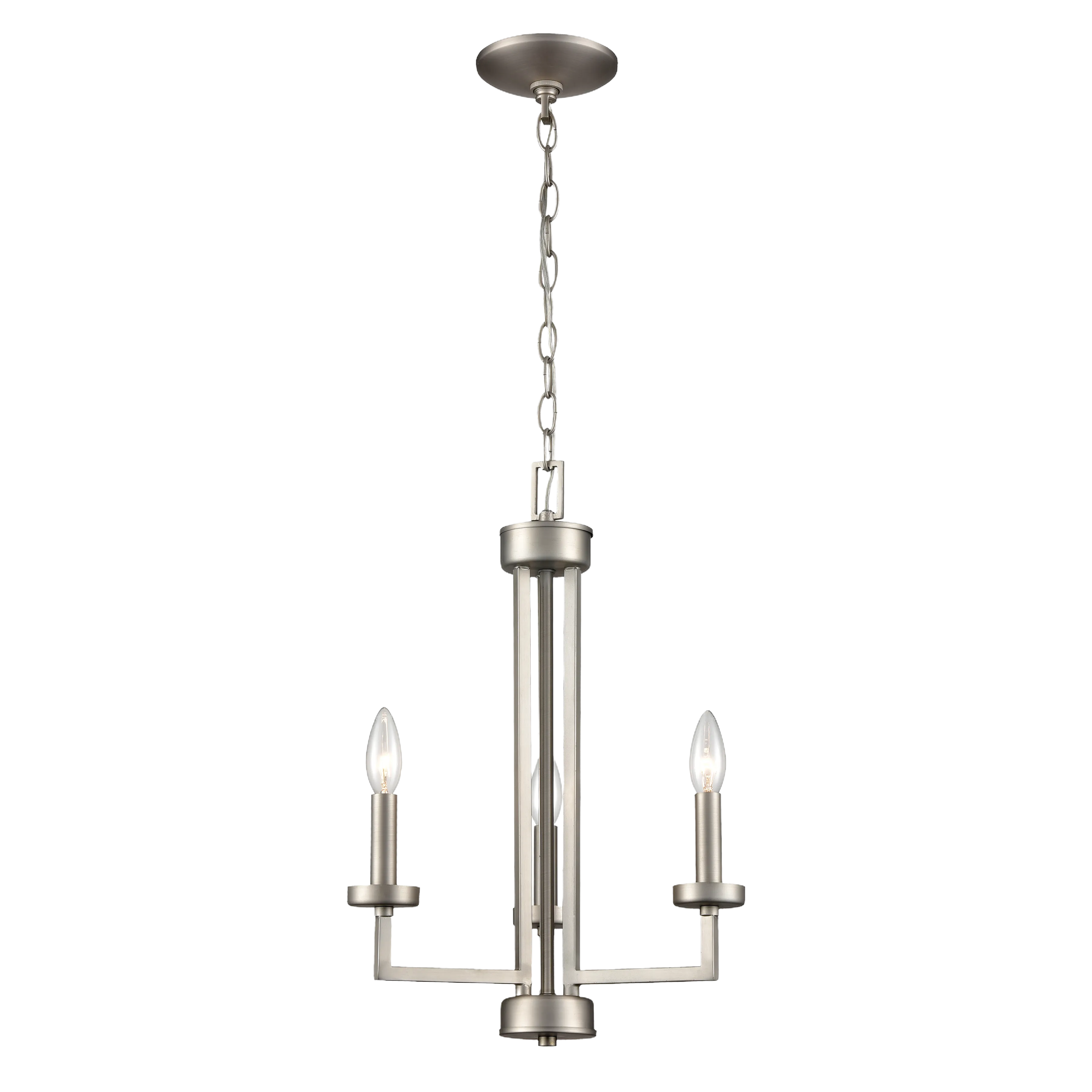 West End 15" Wide 3-Light Chandelier - Brushed Nickel