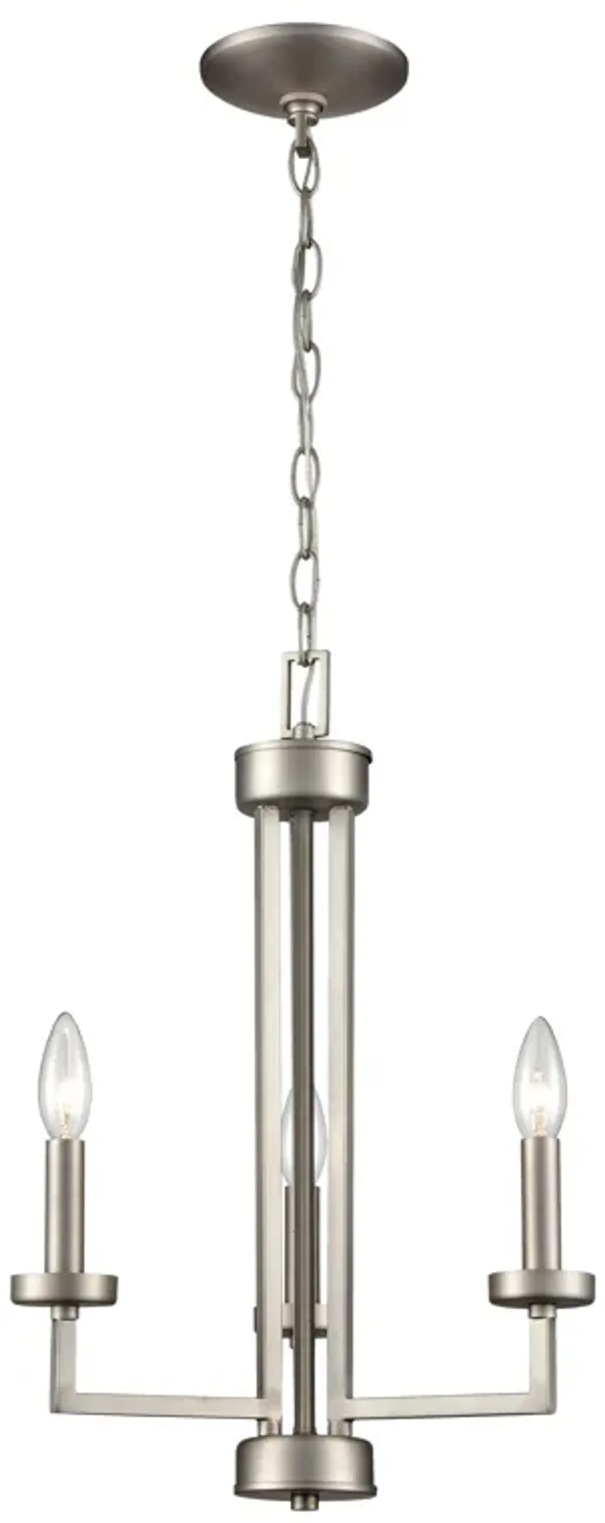 West End 15" Wide 3-Light Chandelier - Brushed Nickel