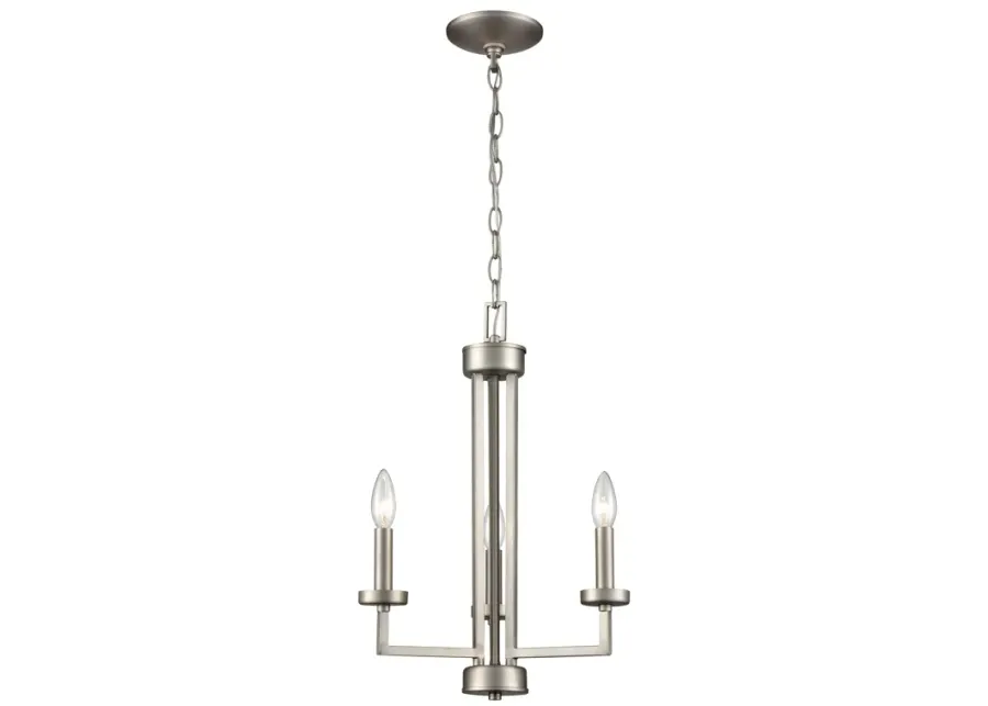 West End 15" Wide 3-Light Chandelier - Brushed Nickel