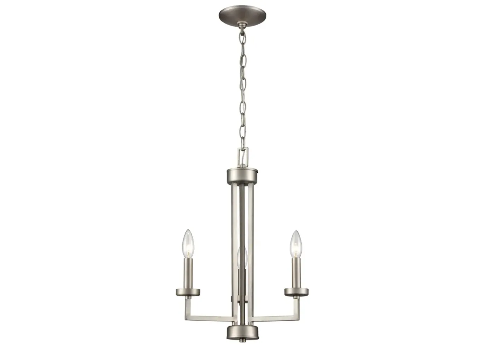 West End 15" Wide 3-Light Chandelier - Brushed Nickel