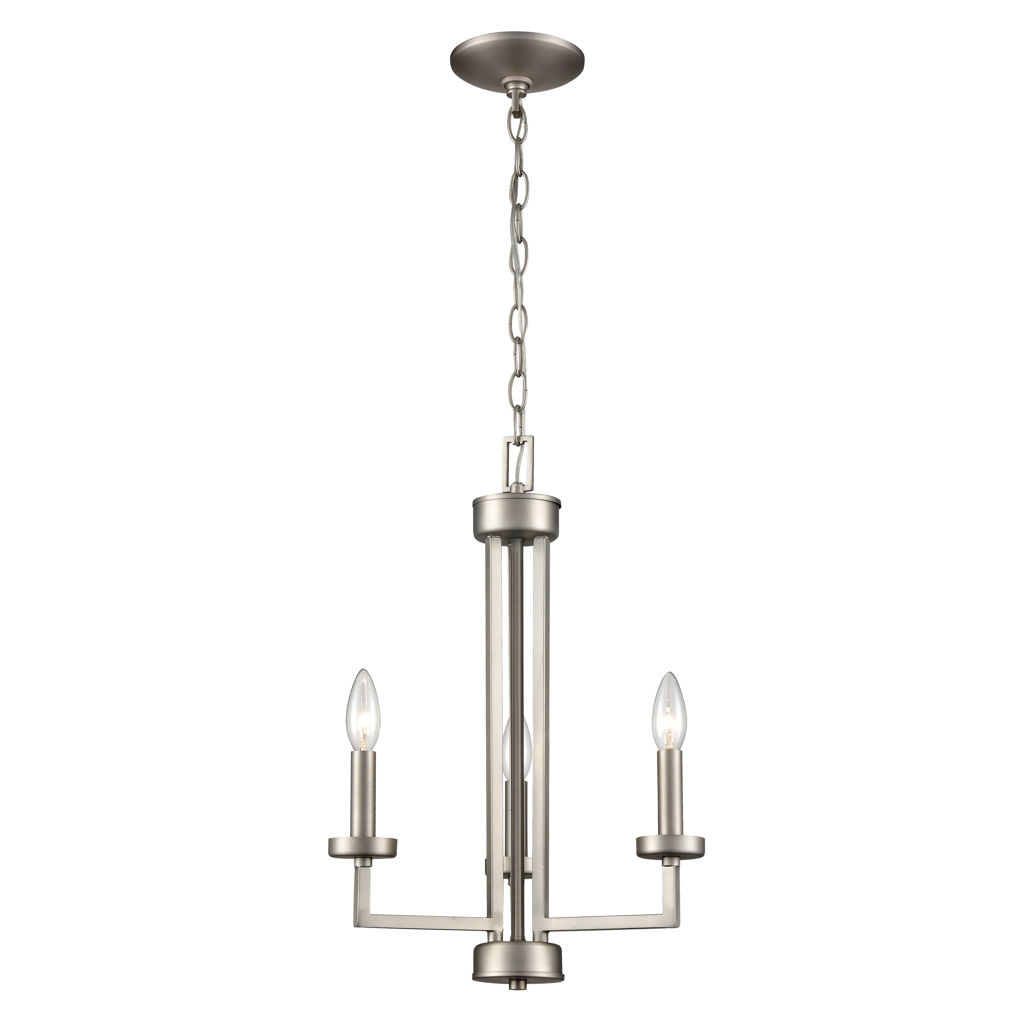 West End 15" Wide 3-Light Chandelier - Brushed Nickel