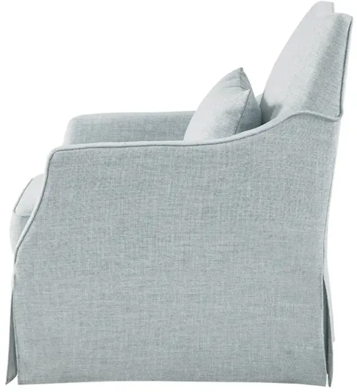 Martha Stewart London Light Blue Skirted Swivel Chair