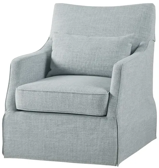 Martha Stewart London Light Blue Skirted Swivel Chair