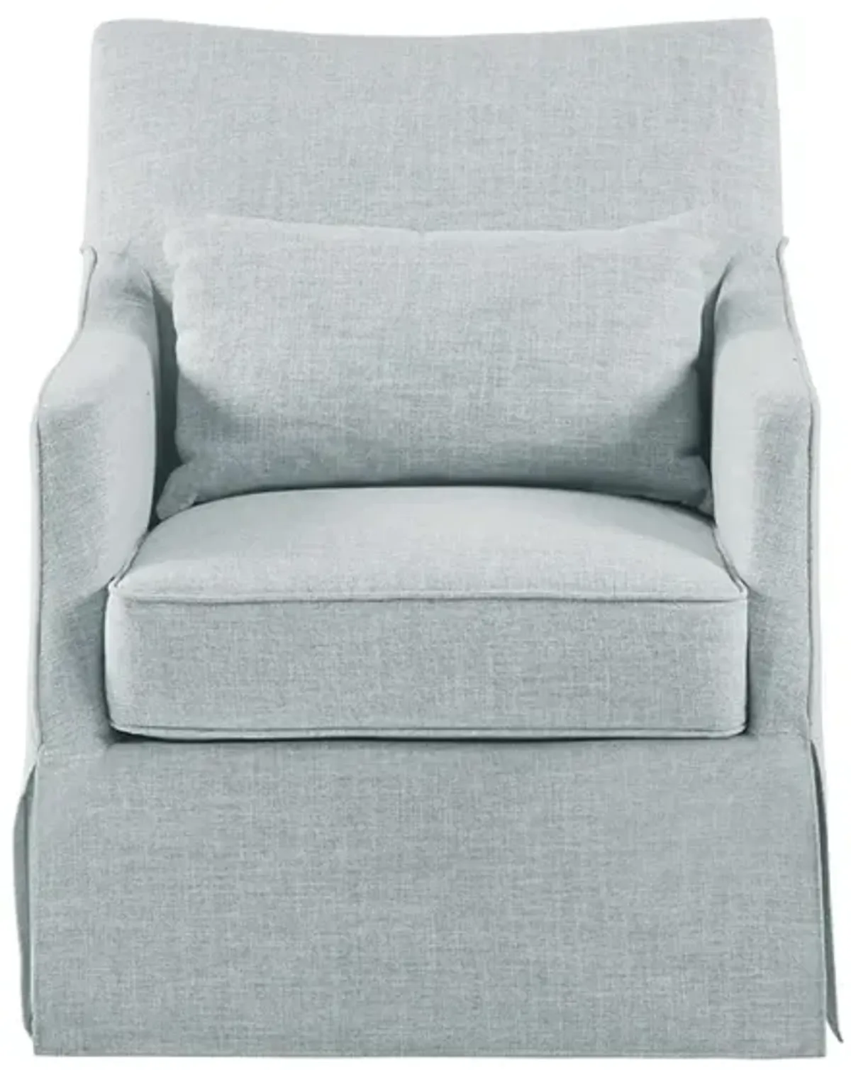 Martha Stewart London Light Blue Skirted Swivel Chair