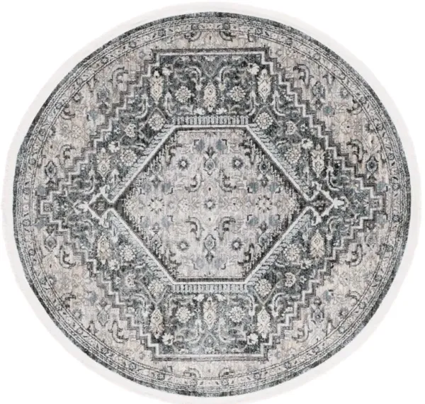 ARTIFACT 552 GREY  4' x 4' Round Round Rug