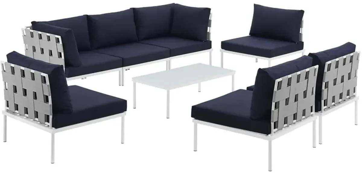 Harmony 8 Piece Outdoor Patio Aluminum Sectional Sofa Set