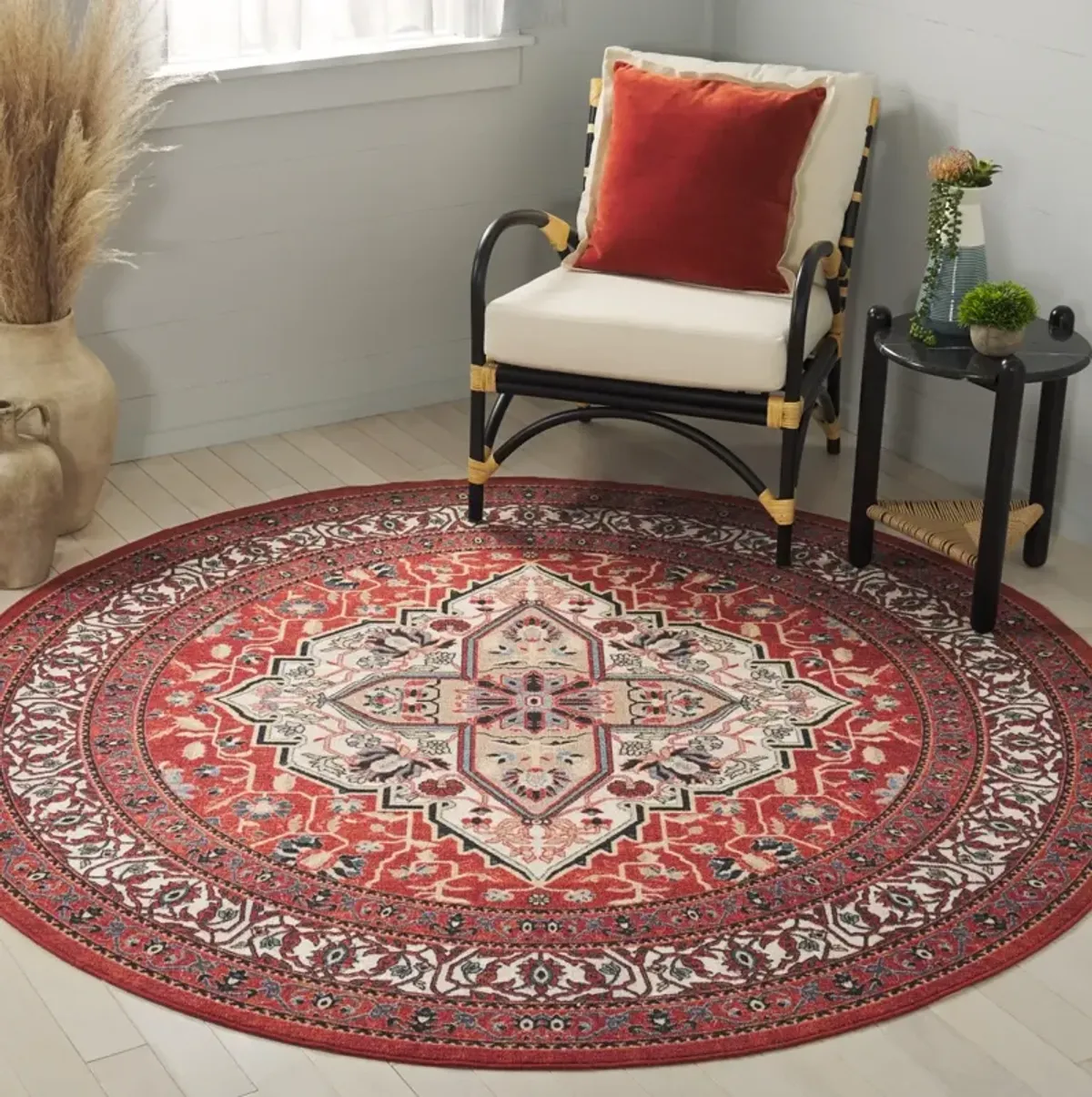 JOURNEY 105 RED  6'-7' x 6'-7' Round Round Rug