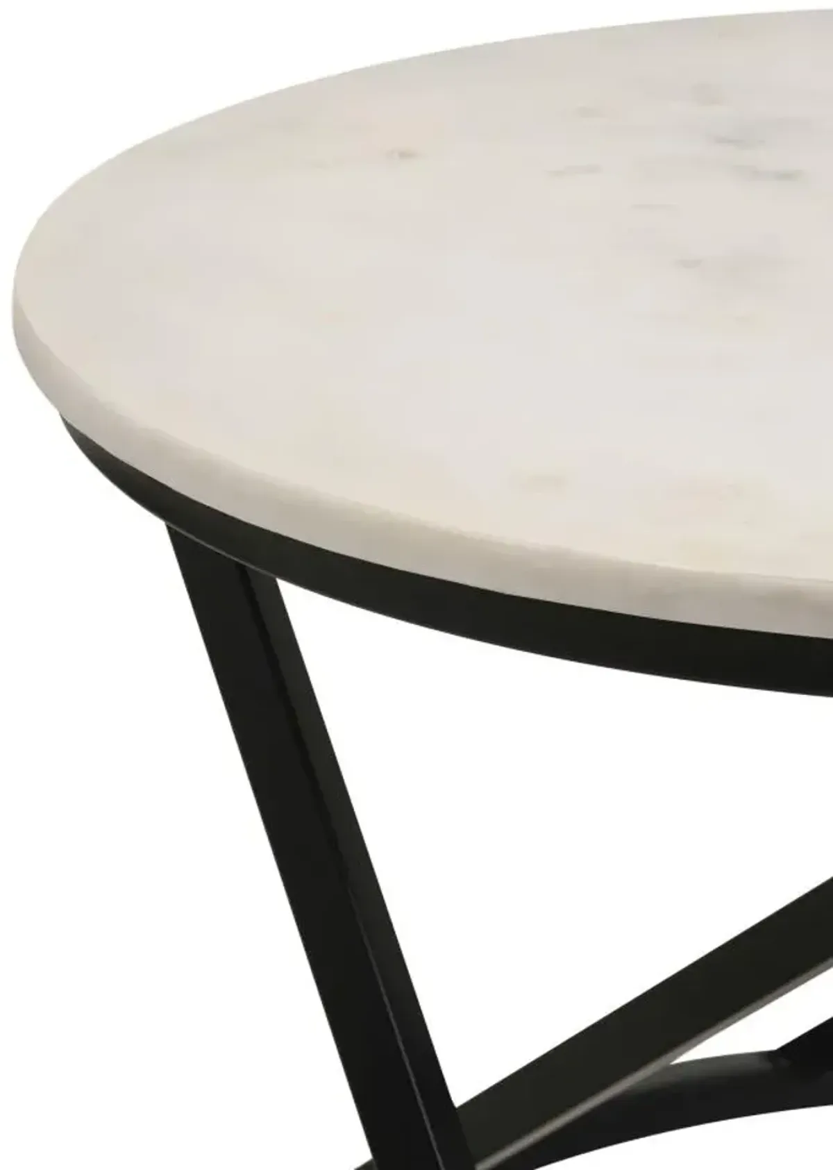 Timoleague round Accent Table with Marble Top White And Black