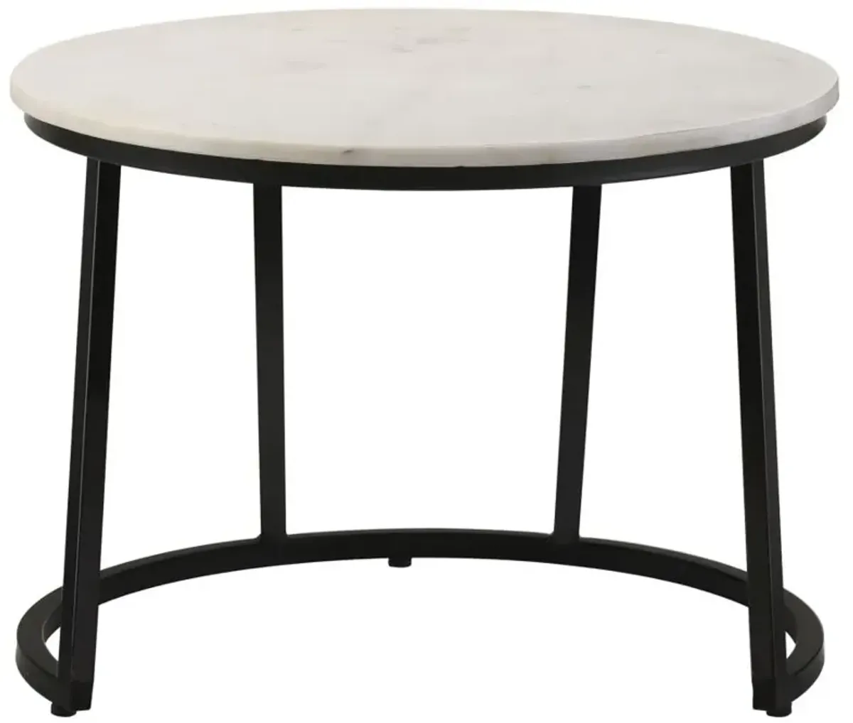 Timoleague round Accent Table with Marble Top White And Black