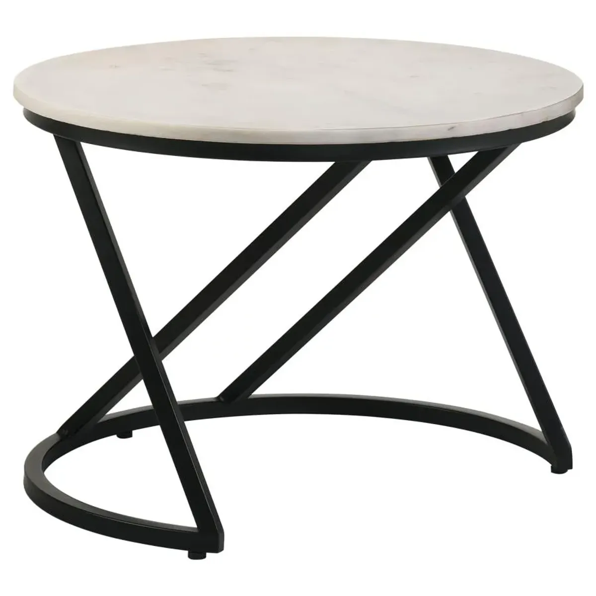 Timoleague round Accent Table with Marble Top White And Black