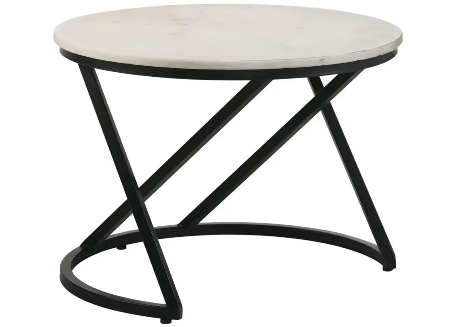 Timoleague round Accent Table with Marble Top White And Black