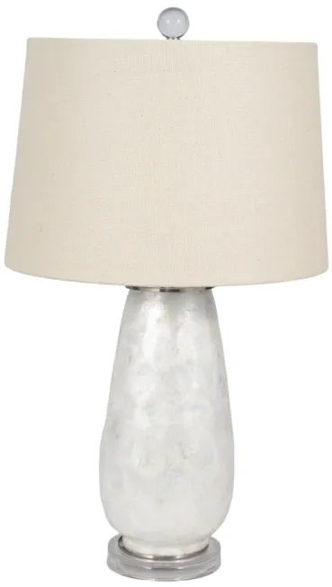 28" Capiz Table Lamp Acrylic Base, Champagne