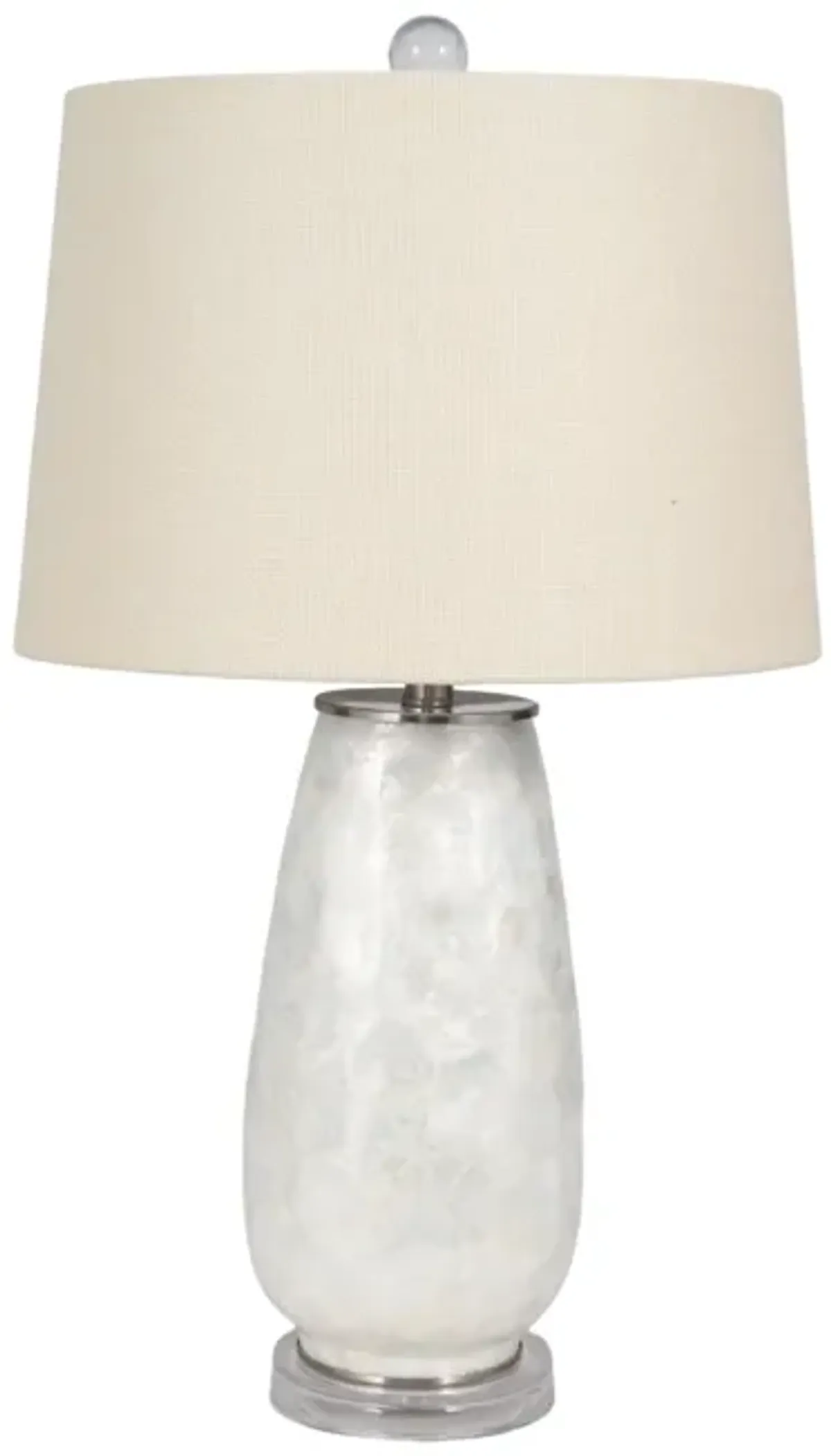 28" Capiz Table Lamp Acrylic Base, Champagne