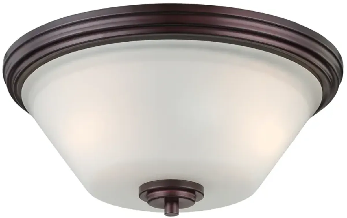 Pittman 14" Wide 2-Light Flush Mount - Sienna Bronze