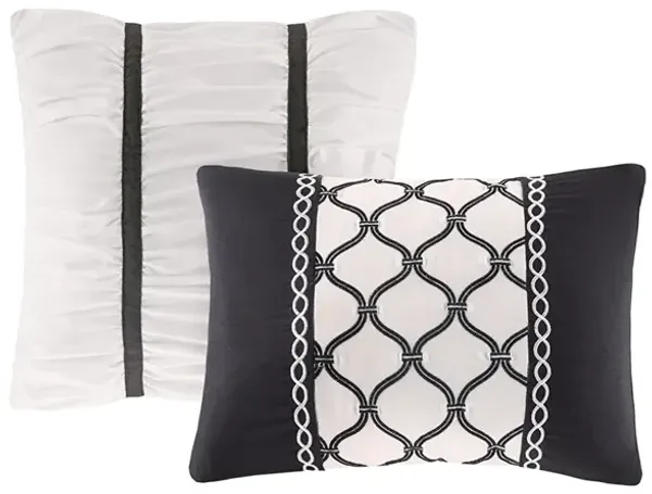 Intelligent Design Dorsey Black/White Floral Print Comforter Set