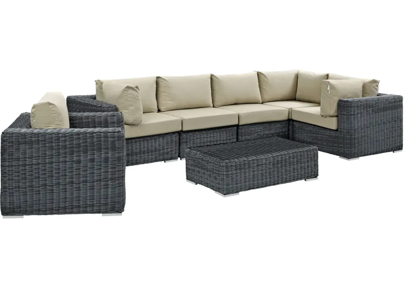 Summon 7 Piece Outdoor Patio Sunbrella® Sectional Set