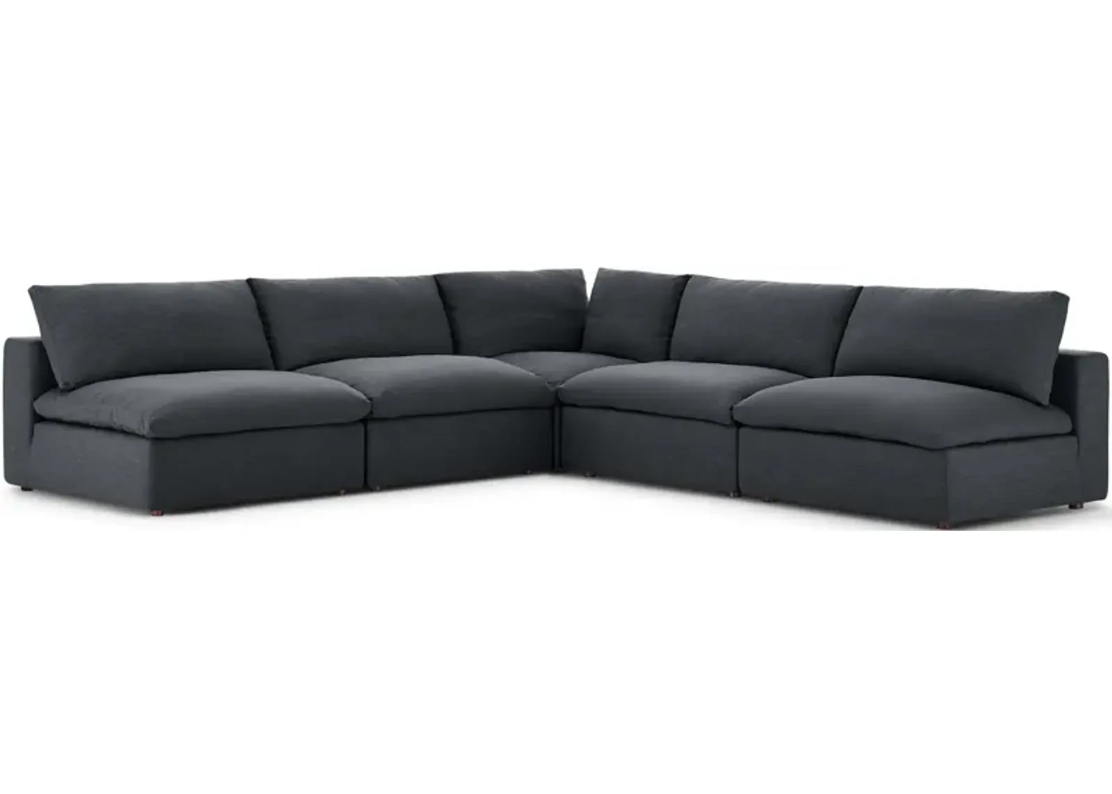 Commix Down Filled Overstuffed 5 Piece Sectional Sofa Set