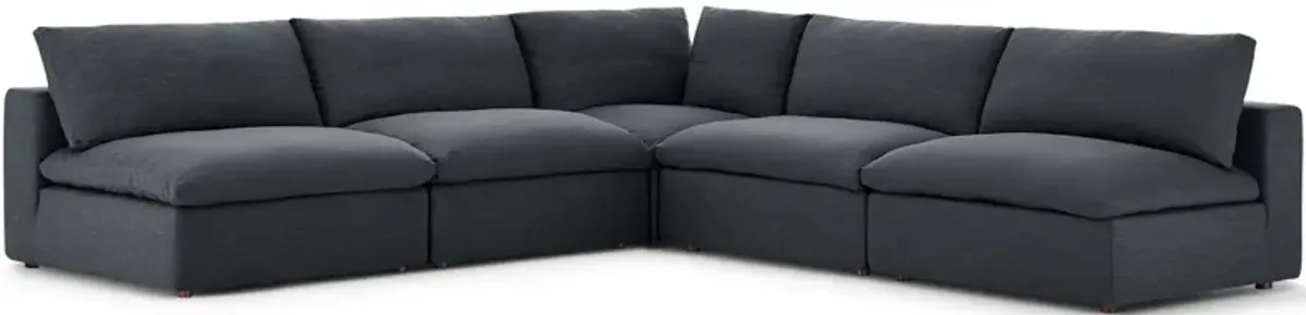 Commix Down Filled Overstuffed 5 Piece Sectional Sofa Set