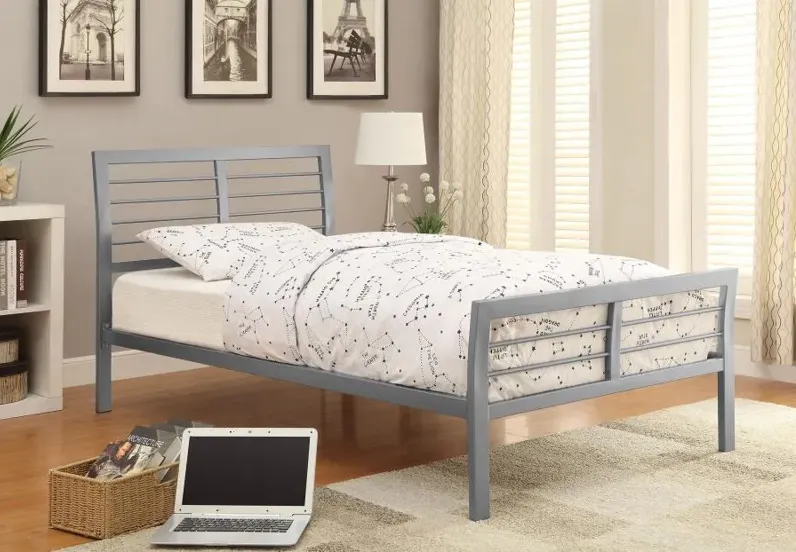 Cooper Twin Metal Bed Silver