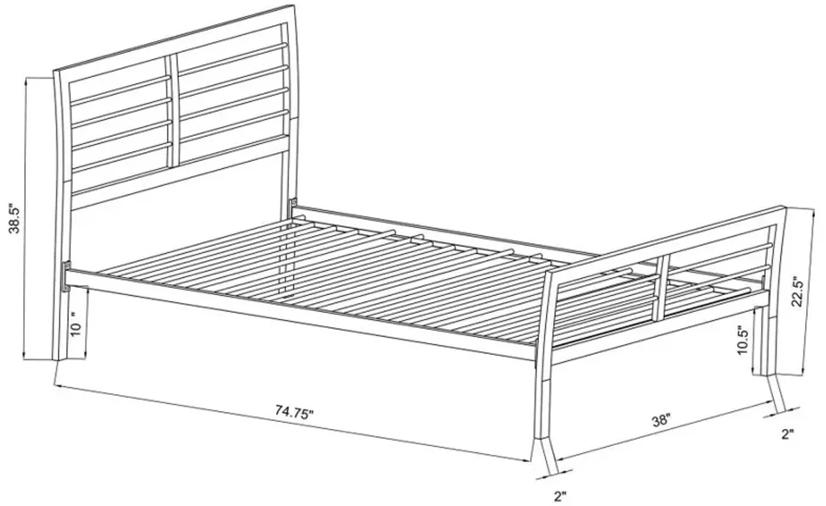 Cooper Twin Metal Bed Silver