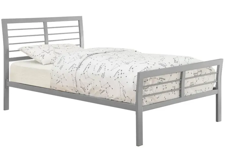 Cooper Twin Metal Bed Silver