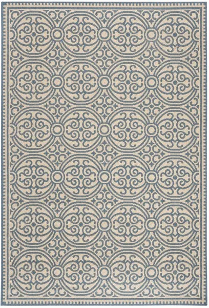 LINDEN 134 Collection LND134M-5 Blue / Creme 5'-3" X 7'-6"