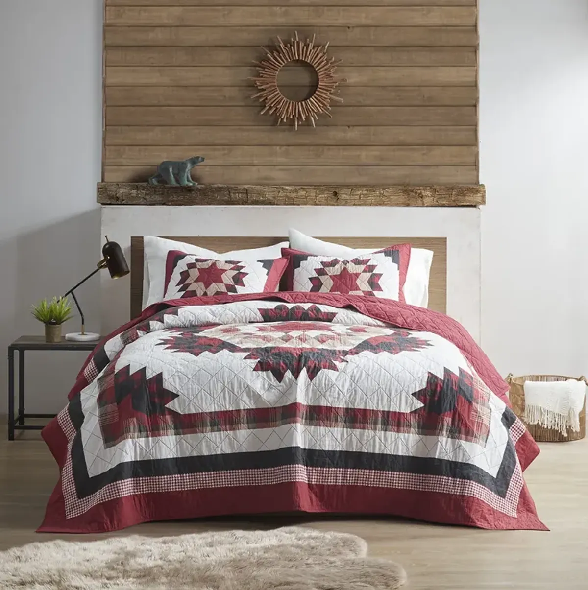 Woolrich Compass Red Cotton Quilt Mini Set