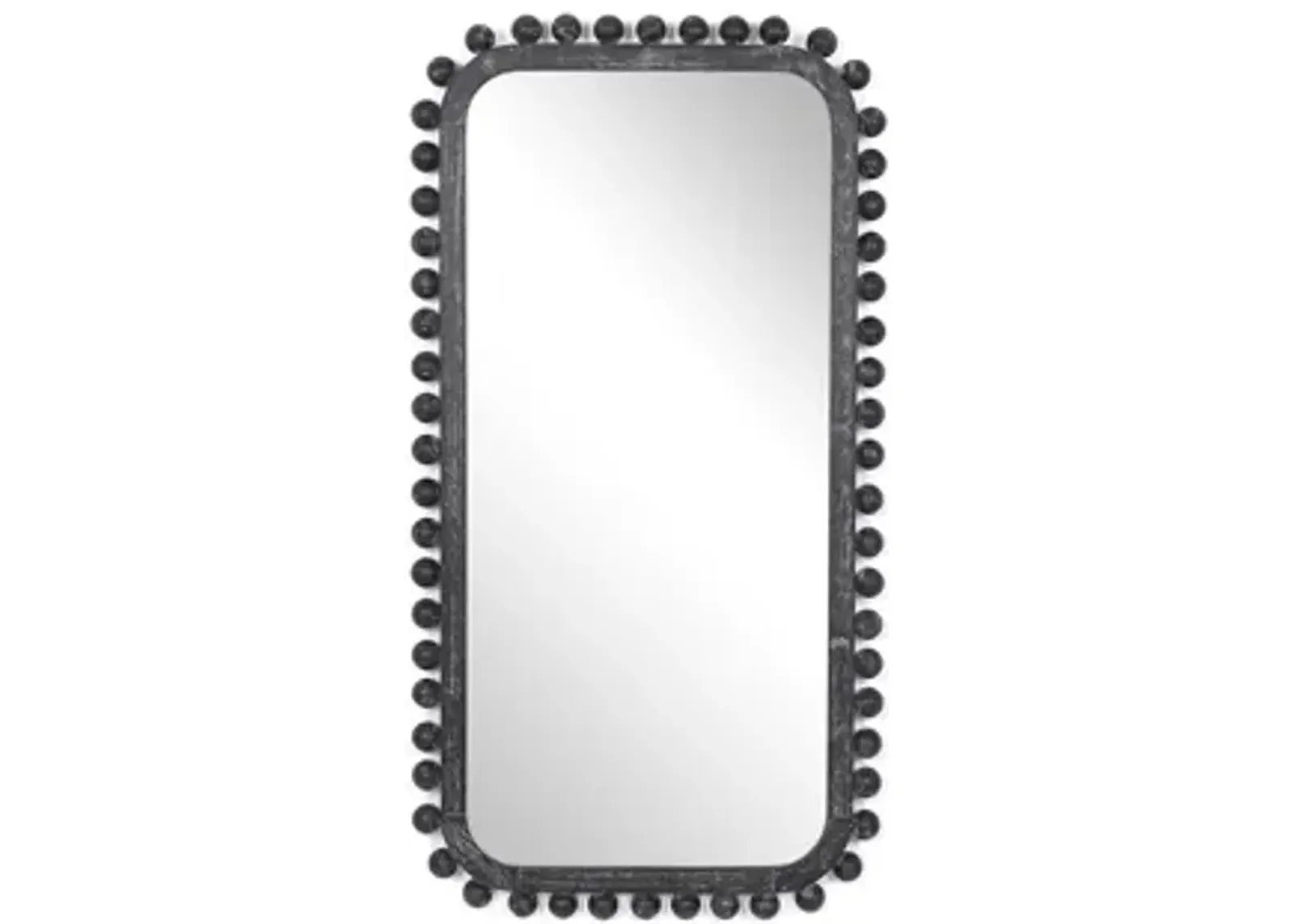 23x45" Knobby Rectangular Mirror, Black