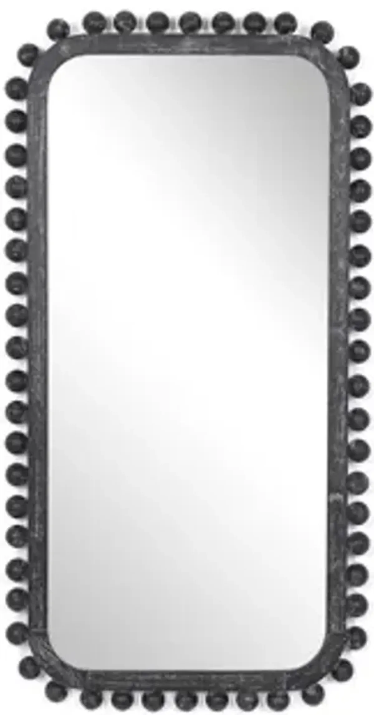 23x45" Knobby Rectangular Mirror, Black