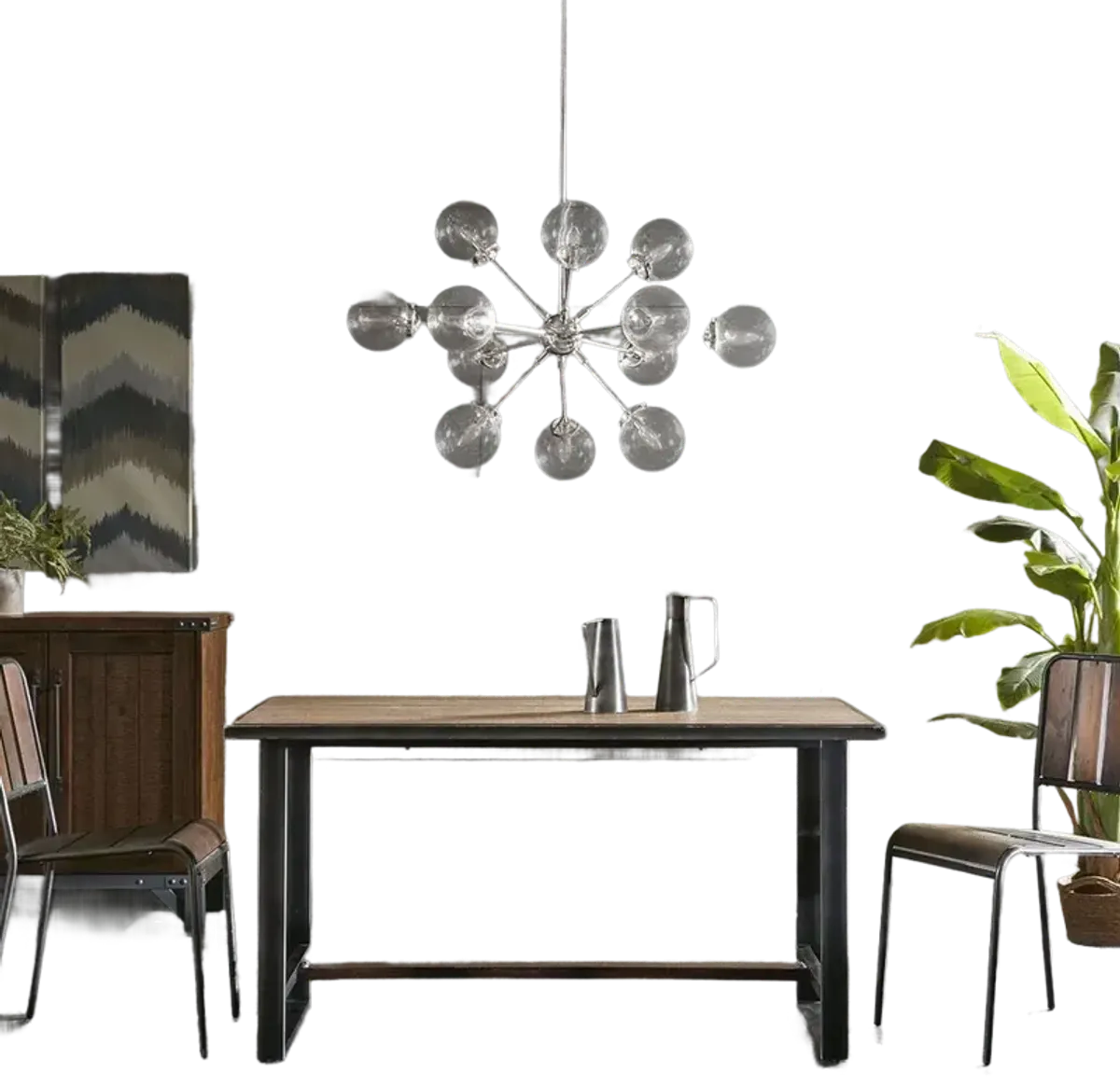 INK+IVY Paige Silver 12-Light Chandelier with Oversized Globe Bulbs