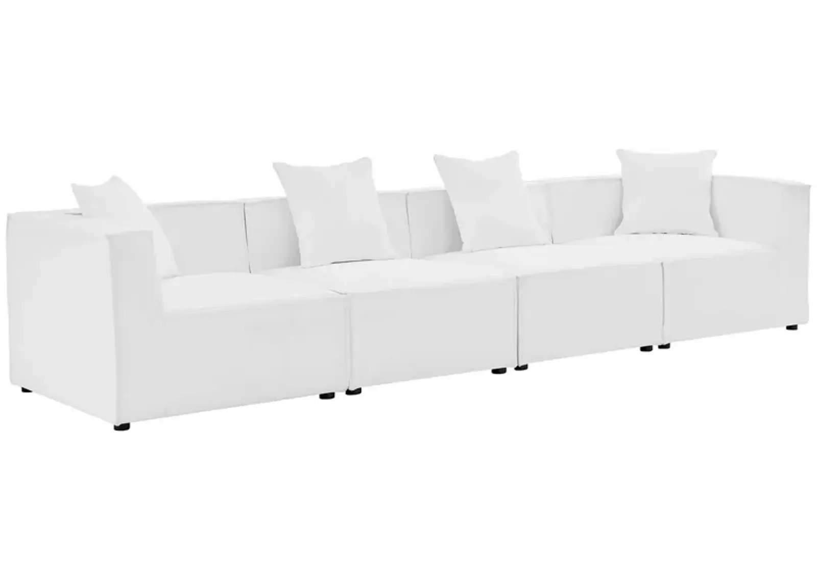 Saybrook Outdoor Patio Upholstered 4-Piece Sectional Sofa