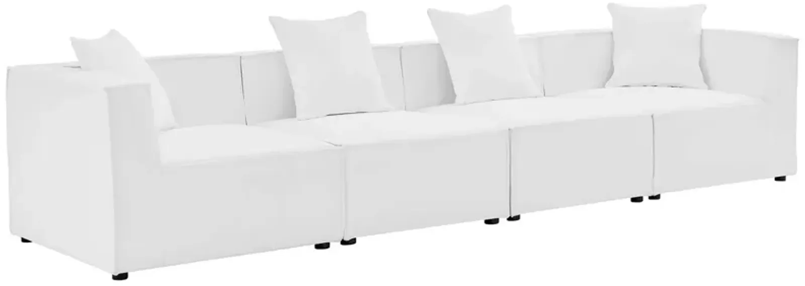 Saybrook Outdoor Patio Upholstered 4-Piece Sectional Sofa