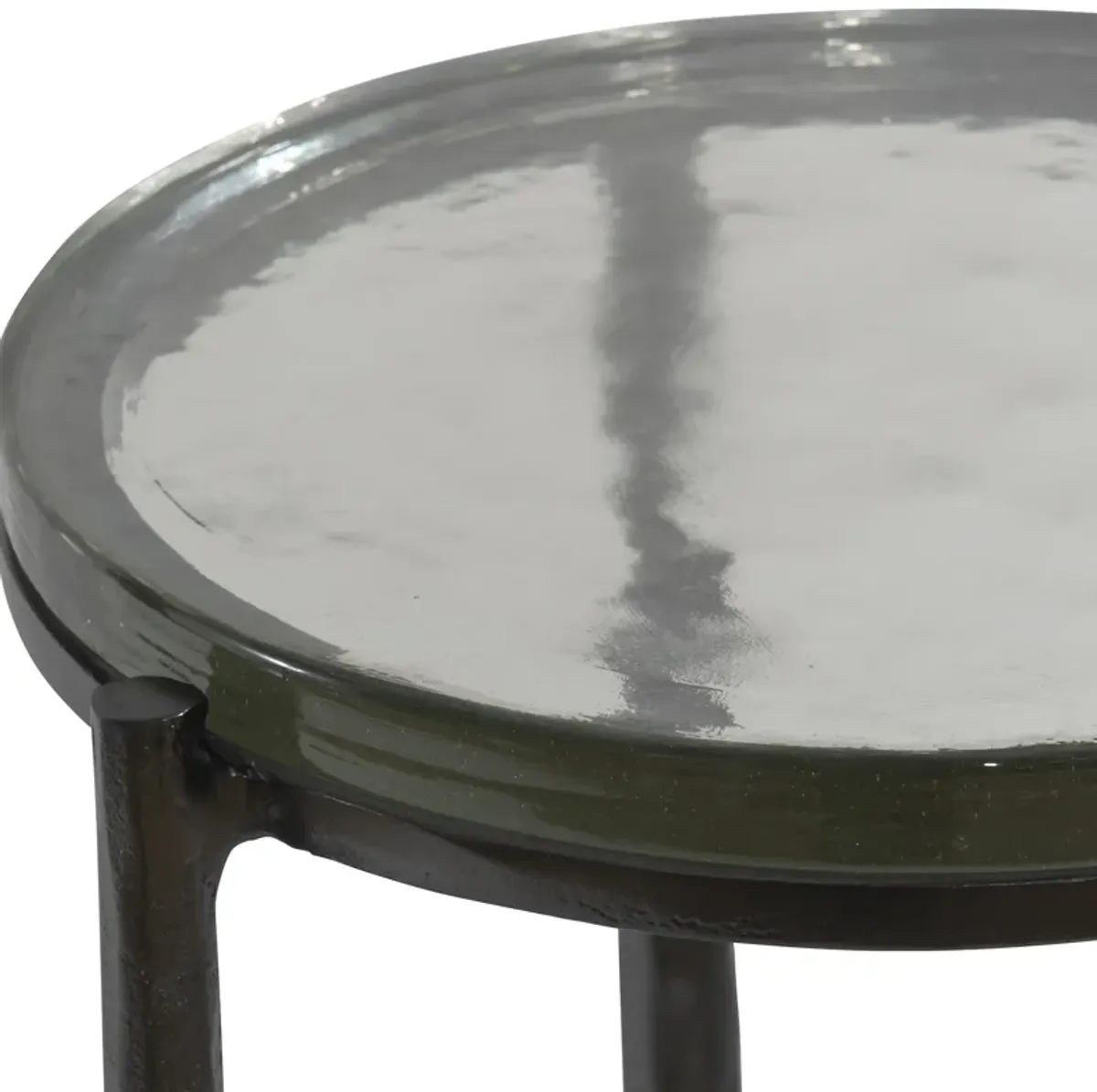 Eternity Iron & Glass Accent Table