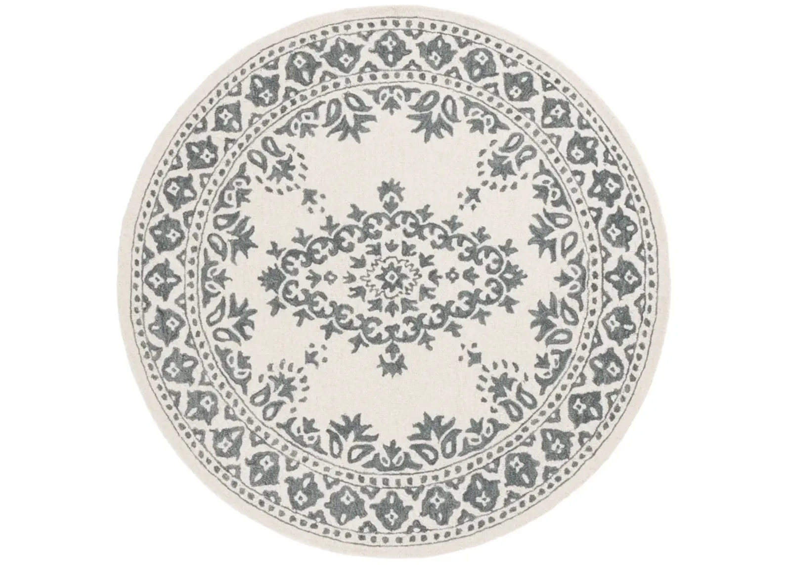 EBONY 650 IVORY  6' x 6' Round Round Rug