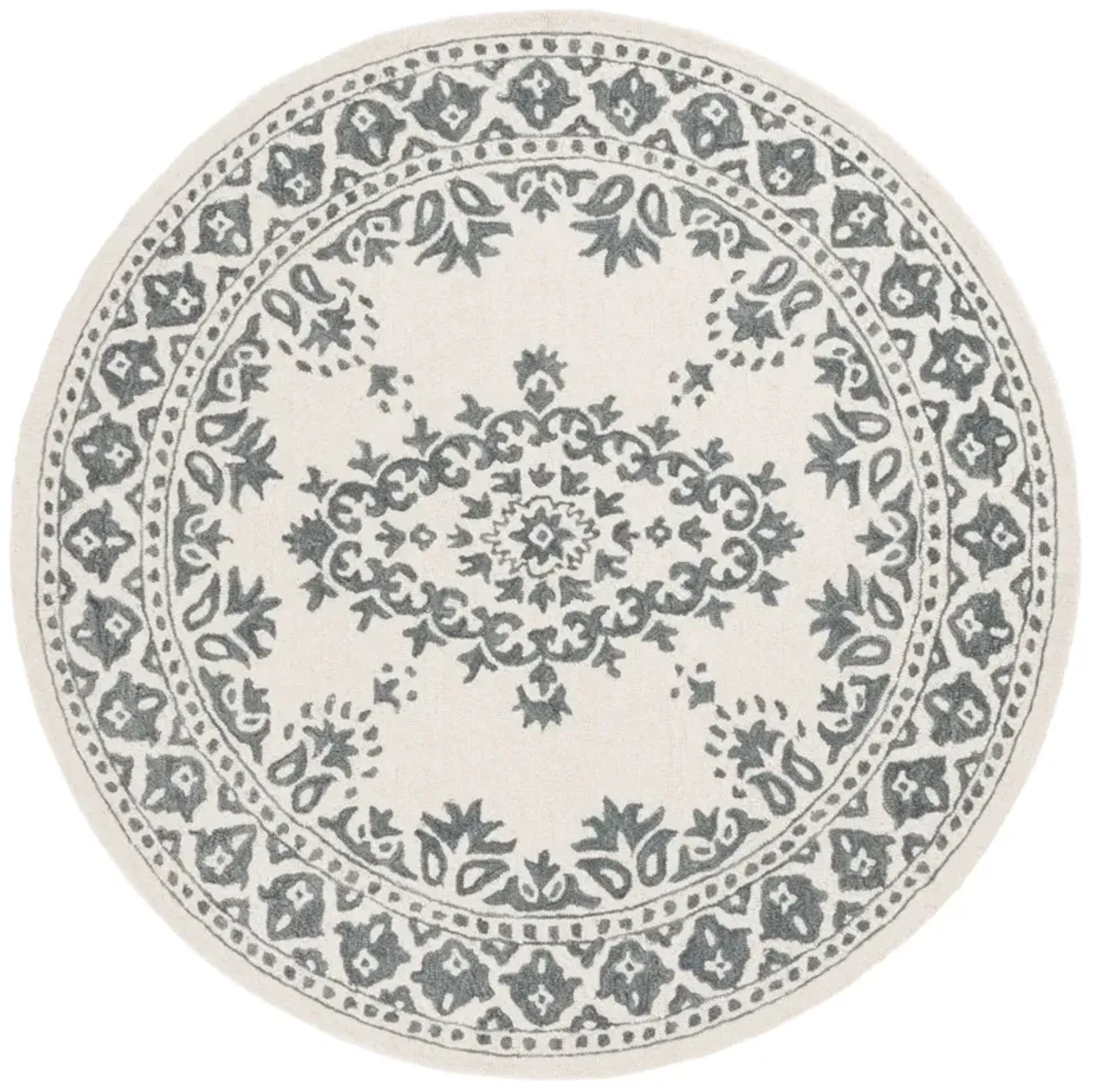 EBONY 650 IVORY  6' x 6' Round Round Rug