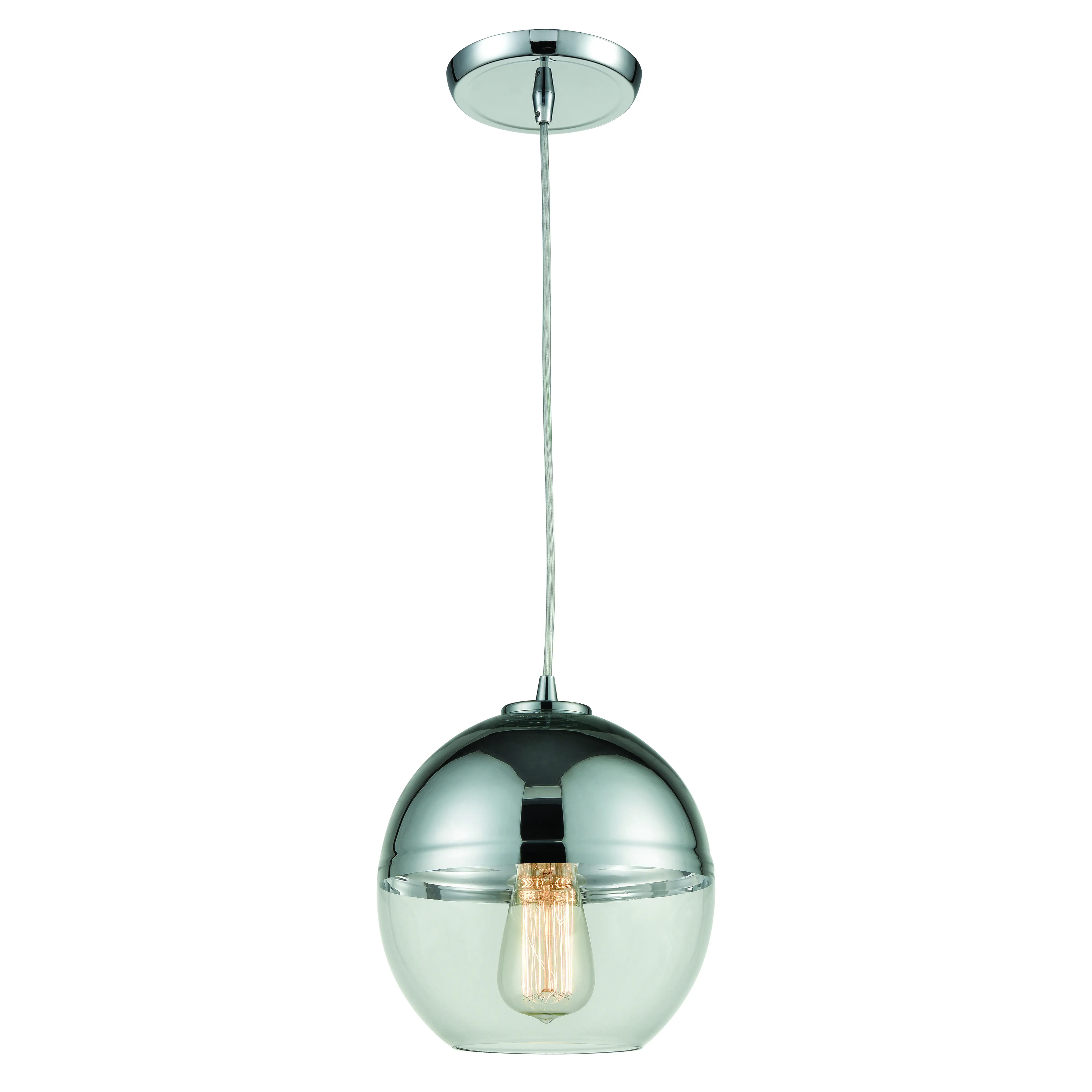 Revelo 8" Wide 1-Light Mini Pendant - Polished Chrome