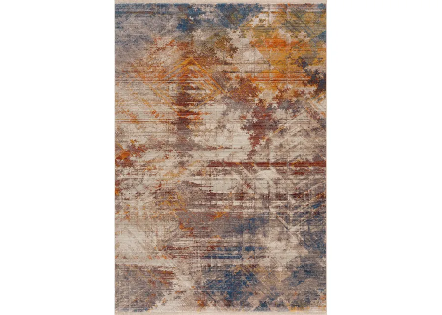 Hana Distressed Geometric Abstract Overlay Area Rug 9' x 12'