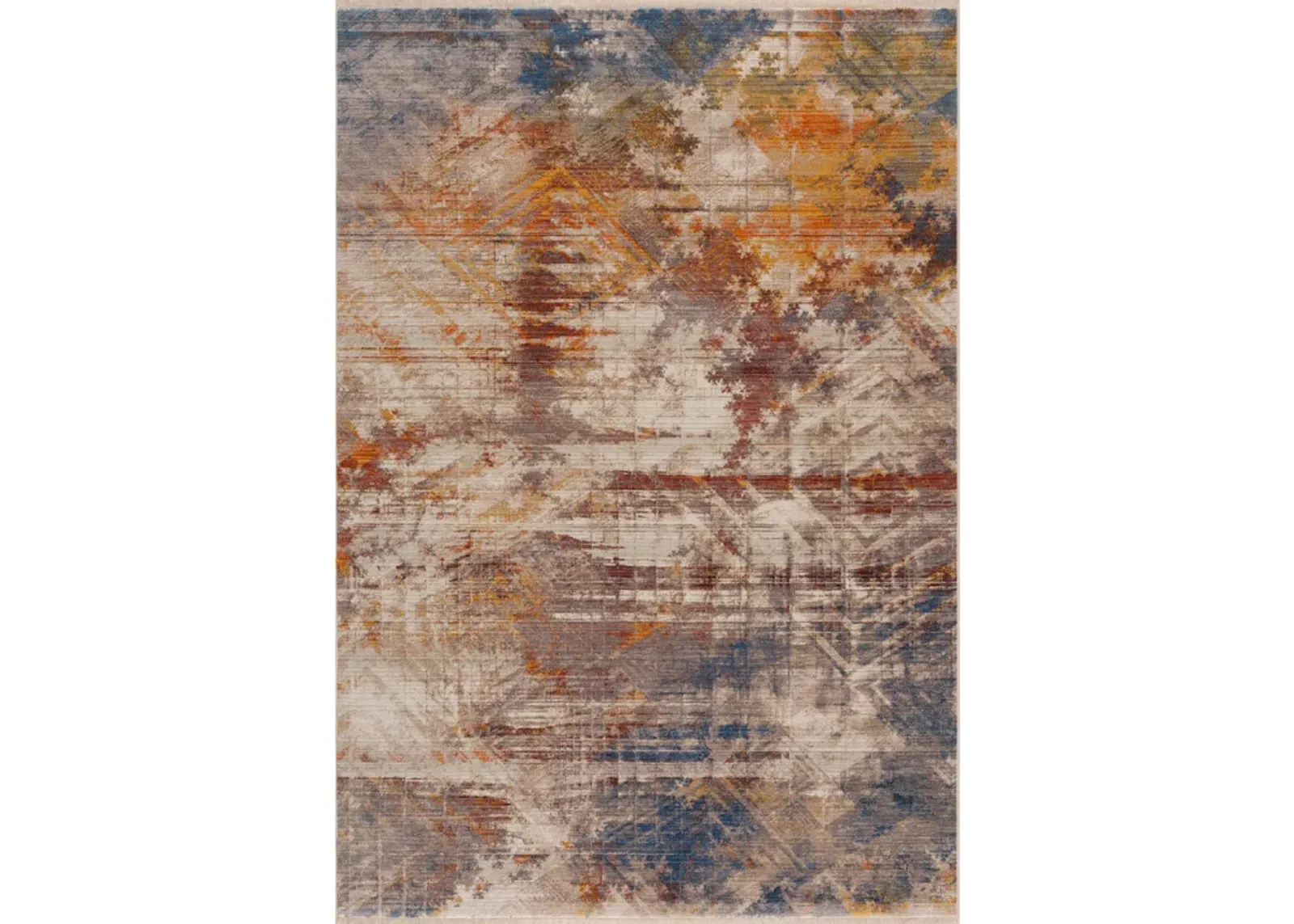 Hana Distressed Geometric Abstract Overlay Area Rug 9' x 12'