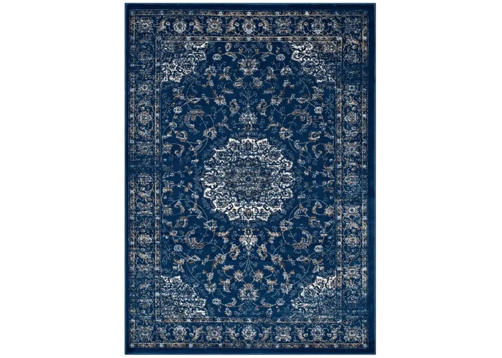 Lilja Distressed Vintage Persian Medallion 5x8 Area Rug