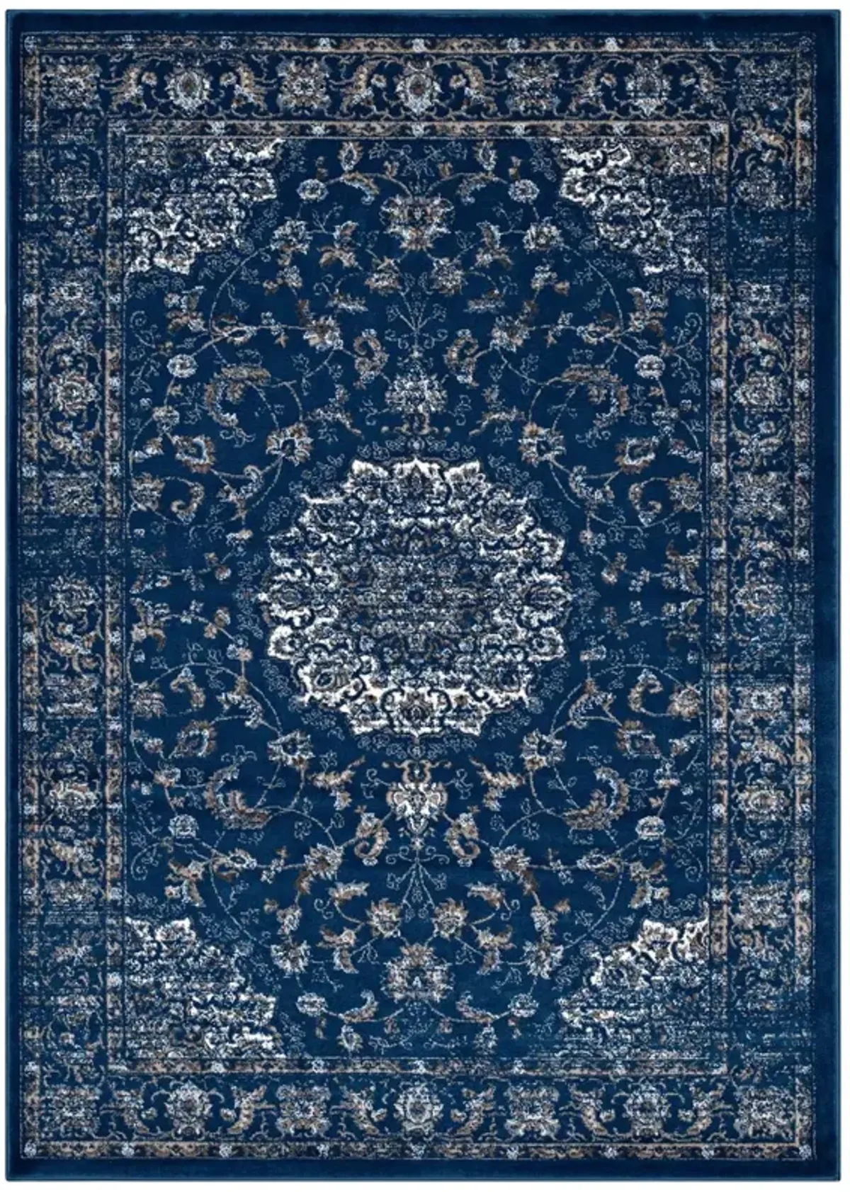 Lilja Distressed Vintage Persian Medallion 5x8 Area Rug