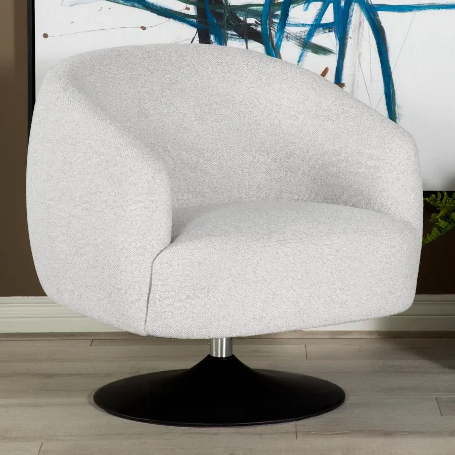 Aarav Upholstered Swivel Accent Chair Beige And Matte Black