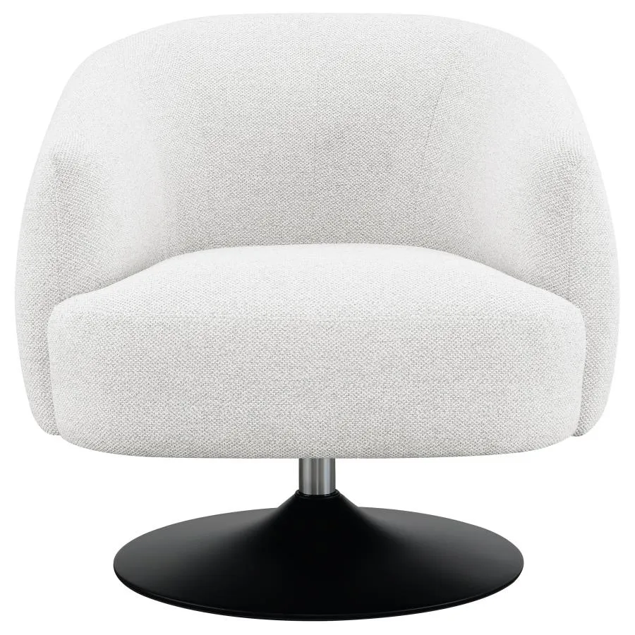 Aarav Upholstered Swivel Accent Chair Beige And Matte Black