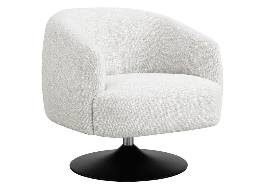 Aarav Upholstered Swivel Accent Chair Beige And Matte Black