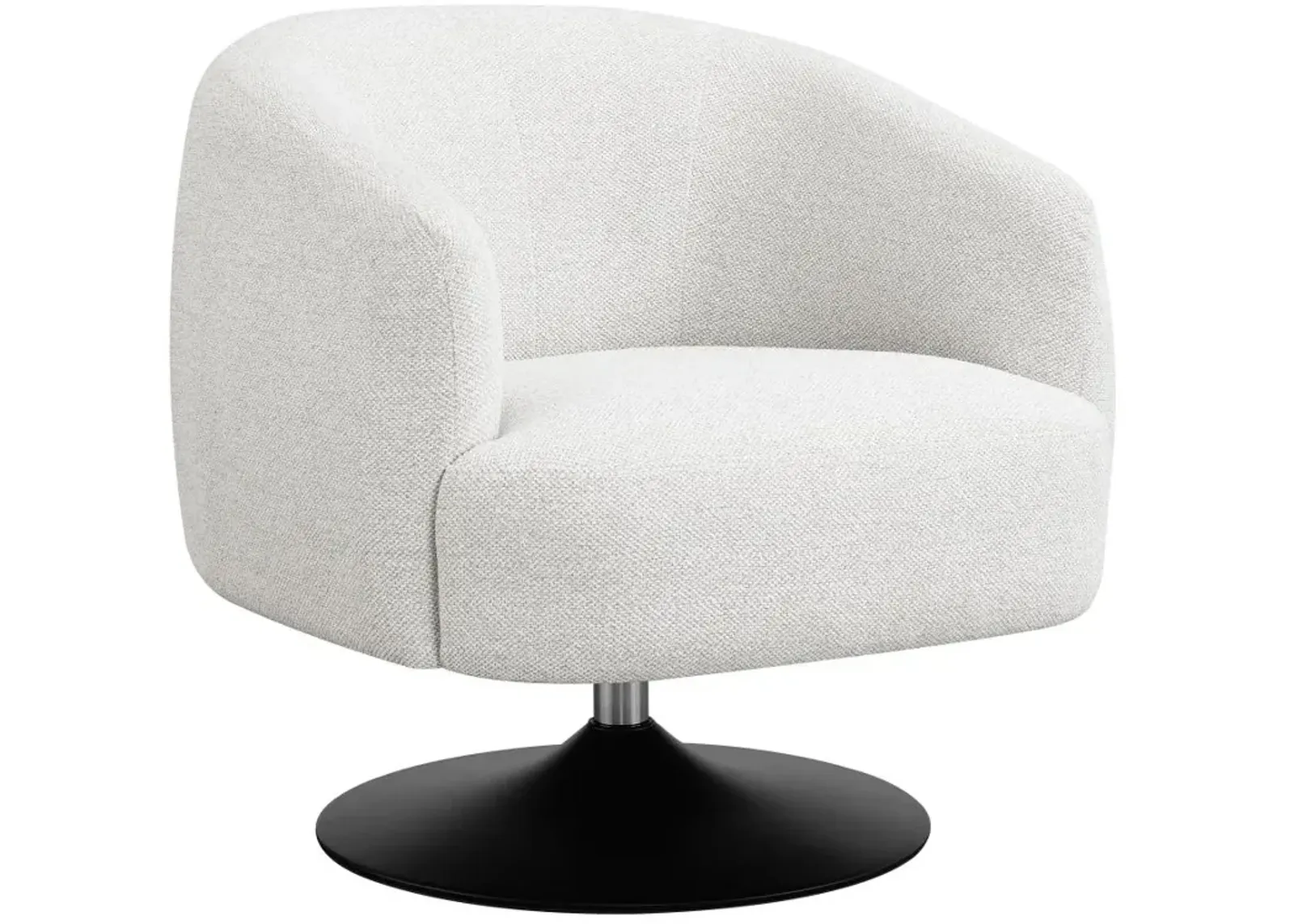 Aarav Upholstered Swivel Accent Chair Beige And Matte Black